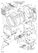 SECTION Diagram and Parts List for CEW2790EW0  Whirlpool Dryer