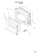 DOOR Diagram and Parts List for CMT101SGW0  Whirlpool Microwave