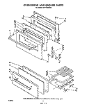 OVEN DOOR AND BROILER Diagram and Parts List for SF3100EKW0  Whirlpool Range