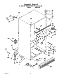 CABINET Diagram and Parts List for RT20AKXZW00  Roper Refrigerator