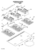 INTERIOR PARTS Diagram and Parts List for KICU568SBL0  KitchenAid Cooktop