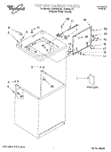 TOP AND CABINET, LITERATURE Diagram and Parts List for LSR8233JT0  Whirlpool Washer