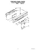 CONTROL PANEL PARTS Diagram and Parts List for 7GU2455XTSQ0  Whirlpool Dishwasher