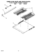 THIRD LEVEL RACK AND TRACK PARTS Diagram and Parts List for KUDU02FRSS1  KitchenAid Dishwasher