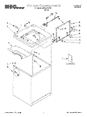 TOP AND CABINET, LITERATURE Diagram and Parts List for 3MAS4132FW1  Whirlpool Washer