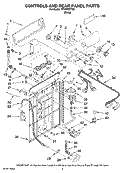 CONTROLS AND REAR PANEL PARTS Diagram and Parts List for MTW5600TQ0  Whirlpool Washer