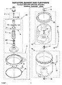 AGITATOR, BASKET AND TUB PARTS Diagram and Parts List for GST9630PL3  Whirlpool Washer