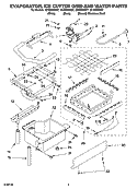 EVAPORATOR ICE CUTTER GRID AND WATER PARTS \fs22 , Diagram and Parts List for GI1500XHB7  Whirlpool Ice Maker