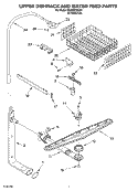 UPPER DISHRACK AND WATER FEED PARTS Diagram and Parts List for DU960PWKS1  Whirlpool Dishwasher