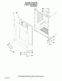 DOOR PARTS Diagram and Parts List for KBCO24RSBX04  KitchenAid Wine and Beverage Cooler