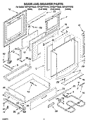 DOOR AND DRAWER PARTS Diagram and Parts List for KERK807PBB02  KitchenAid Range