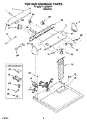 TOP AND CONSOLE PARTS Diagram and Parts List for YLEQ5000PW1  Whirlpool Dryer
