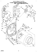 BULKHEAD Diagram and Parts List for LGR6634DZ0  Whirlpool Dryer