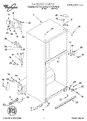CABINET Diagram and Parts List for 4ET18NKXFW02  Whirlpool Refrigerator