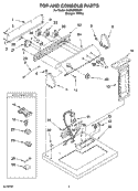 TOP AND CONSOLE PARTS Diagram and Parts List for YLEN2000KQ1  Whirlpool Dryer
