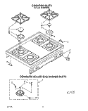 COOKTOP, COMPLETE SEALED GAS BURNER Diagram and Parts List for SF386PEWW2  Whirlpool Range