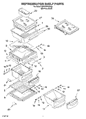 REFRIGERATOR SHELF Diagram and Parts List for KSRG22FKSS03  KitchenAid Refrigerator