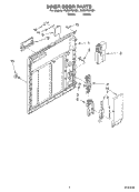 INNER DOOR Diagram and Parts List for RUD5750KQ1  Roper Dishwasher