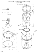 AGITATOR, BASKET AND TUB Diagram and Parts List for LXR5232JQ1  Whirlpool Washer