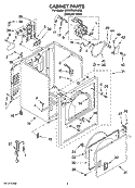 CABINET PARTS Diagram and Parts List for 3HWED5205SQ0  Whirlpool Dryer