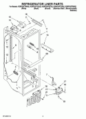 REFRIGERATOR LINER PARTS Diagram and Parts List for KSRP25FTWH02  KitchenAid Refrigerator