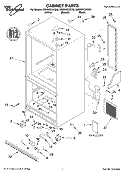 CABINET, LITERATURE Diagram and Parts List for GB8SHKXKB00  Whirlpool Refrigerator