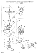 TRANSMISSION, MOTOR AND PUMP Diagram and Parts List for CCW5264W1  Whirlpool Washer