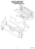 BACKGUARD PARTS Diagram and Parts List for TGP314TQ0  Estate Range
