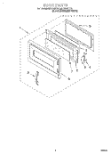 Part Location Diagram of 4359469 Whirlpool Exterior Microwave Door Panel - White