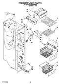 FREEZER LINER PARTS Diagram and Parts List for KSBP25INSS03  KitchenAid Refrigerator