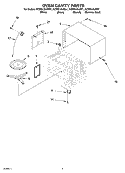 OVEN CAVITY PARTS Diagram and Parts List for KCMS145JBT1  KitchenAid Microwave
