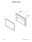 FREEZER DOOR Diagram and Parts List for GX5FHTXVB08  Whirlpool Refrigerator
