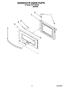 MICROWAVE DOOR PARTS Diagram and Parts List for KBHS109SSS01  KitchenAid Microwave