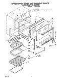 UPPER OVEN DOOR AND ELEMENT Diagram and Parts List for RE960PXYN1  Whirlpool Microwave Oven Combo