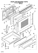 DOOR AND DRAWER PARTS Diagram and Parts List for YKGRC608LS0  KitchenAid Range