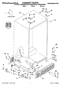 CABINET, LITERATURE Diagram and Parts List for KSRG25FKBL04  KitchenAid Refrigerator