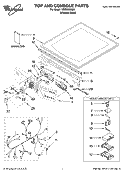 TOP AND CONSOLE PARTS Diagram and Parts List for WED9600SU0  Whirlpool Dryer