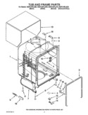 TUB AND FRAME PARTS Diagram and Parts List for WDF310PLAD0  Whirlpool Dishwasher
