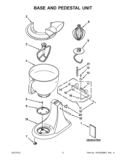 BASE AND PEDESTAL UNIT Diagram and Parts List for 5KSM150PSZER0  KitchenAid Mixer