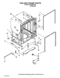 TUB AND FRAME PARTS Diagram and Parts List for KUDE60HXSS4  KitchenAid Dishwasher