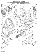 BULKHEAD PARTS Diagram and Parts List for WGD9600TB1  Whirlpool Dryer