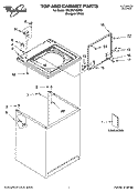 TOP AND CABINET PARTS Diagram and Parts List for 7MLSR7103PQ1  Whirlpool Washer
