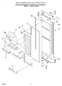 REFRIGERATOR DOOR Diagram and Parts List for KSBS20QEBL0  KitchenAid Refrigerator
