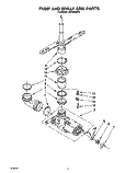 PUMP AND SPRAY ARM Diagram and Parts List for DU4000XY0  Whirlpool Dishwasher