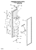 FREEZER DOOR PARTS Diagram and Parts List for KSRJ25IMST10  KitchenAid Refrigerator
