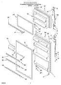 DOOR Diagram and Parts List for TT18DKXEN02  Whirlpool Refrigerator