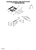 BURNERS, GRATES, AND LIGHTS PARTS Diagram and Parts List for KBSS361TSS00  KitchenAid Grill