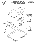 COOKTOP PARTS, OPTIONAL PARTS Diagram and Parts List for RCC3024RQ01  Whirlpool Cooktop