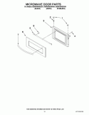 MICROWAVE DOOR PARTS Diagram and Parts List for KEMS308SSS04  KitchenAid Microwave Oven Combo