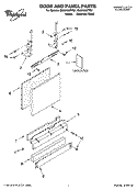 DOOR AND PANEL PARTS Diagram and Parts List for GU2548XTPS1  Whirlpool Dishwasher